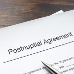 Postnuptial agreement form and ring.